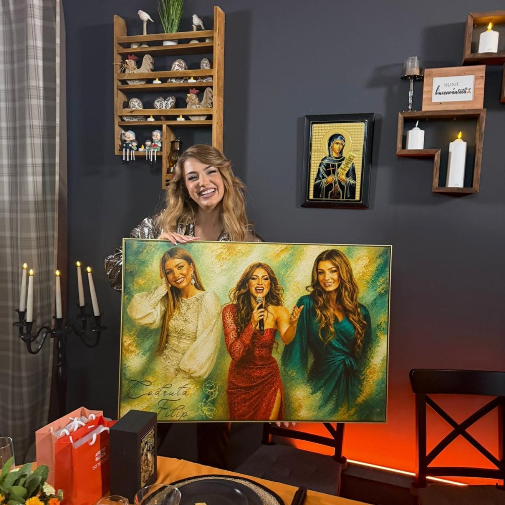 Tablou canvas cu familie zambitoare, tablou canvas pentru perete